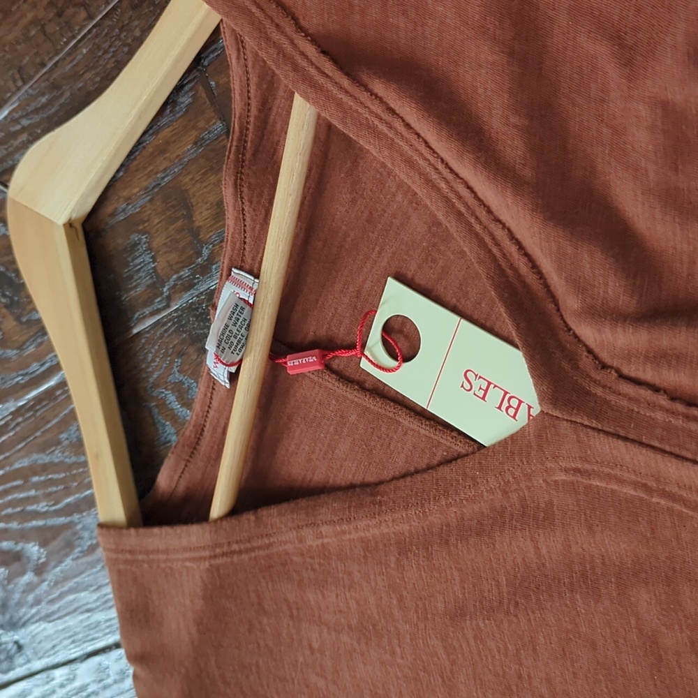 WEARABLES XCVI I NWT Sumac Pigment Rust V-Neck Midwest 3/4 Sleeve Shirt Top, S - Picture 10 of 14